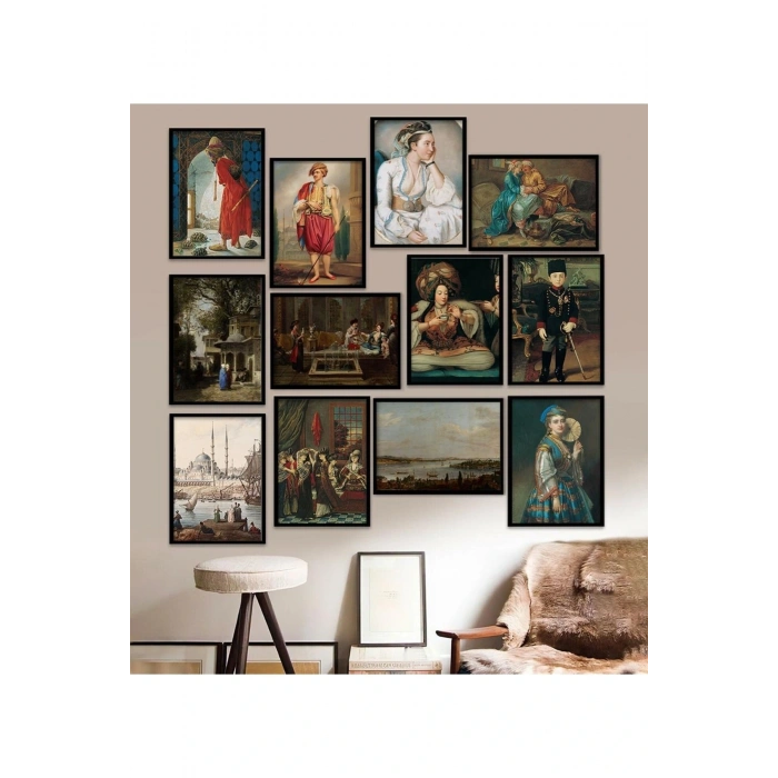 12 Parça Çerçeve Görünümlü Mdf Tablo Seti 15 x 20