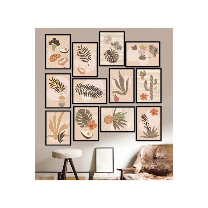 12 Parça Çerçeve Görünümlü Mdf Tablo Seti 15 x 20