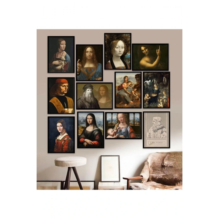 12 Parça Çerçeve Görünümlü Mdf Tablo Seti 15 x 20