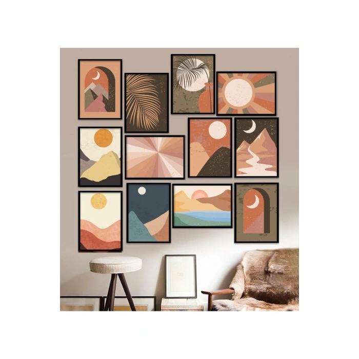 12 Parça Çerçeve Görünümlü Mdf Tablo Seti 15 x 20