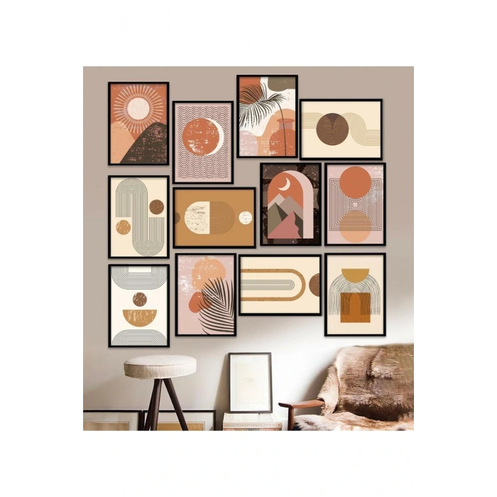 12 Parça Çerçeve Görünümlü Mdf Tablo Seti 15 x 20