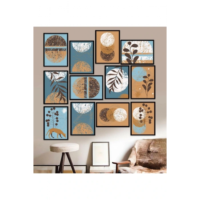 12 Parça Çerçeve Görünümlü Mdf Tablo Seti 15 x 20