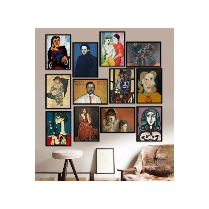 12 Parça Çerçeve Görünümlü Mdf Tablo Seti 15 x 20