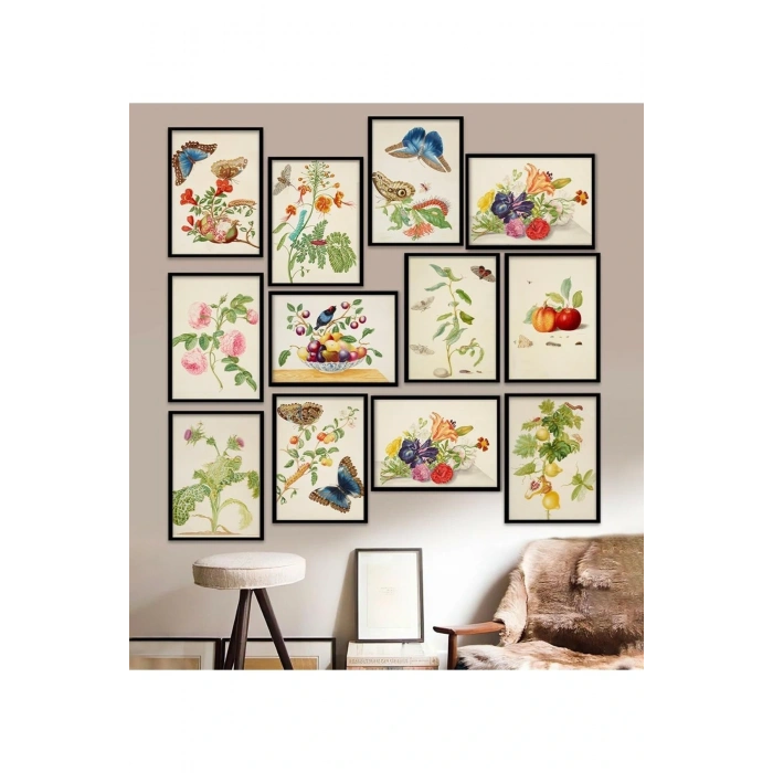 12 Parça Çerçeve Görünümlü Mdf Tablo Seti 15 x 20