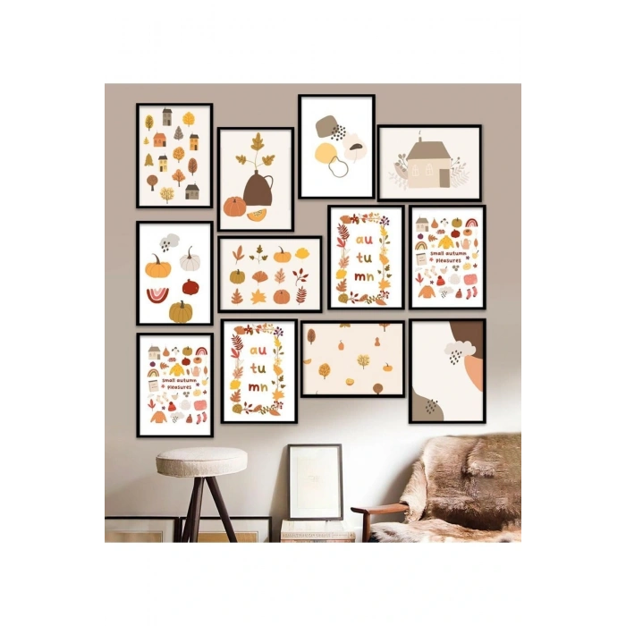 12 Parça Çerçeve Görünümlü Mdf Tablo Seti 15 x 20