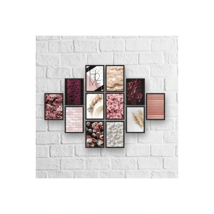 12 Parça Çerçeve Görünümlü Mdf Tablo Seti