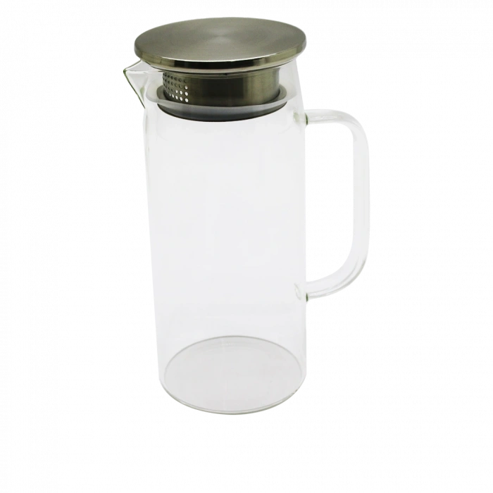 1.2LT - YUVARLAK CAM SÜRAHİ - SÜZGEÇLİ METAL KAPAK BOROSİLİKAT - TERMİSİL ISIYA DAYANAKLI (5365)