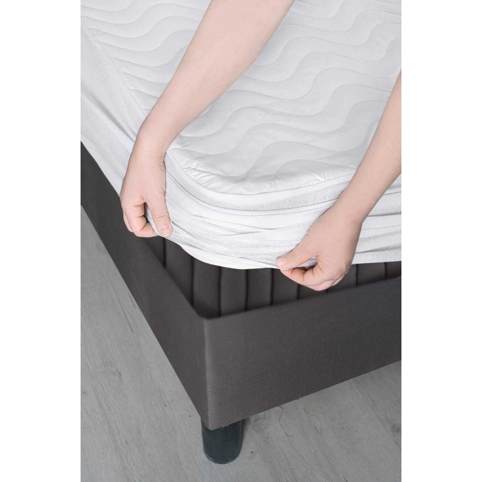 140X200 Kapitoneli Çift Kişilik Sıvı Geçirmez Alez FittedGeçmeli Yatak Koruyucu