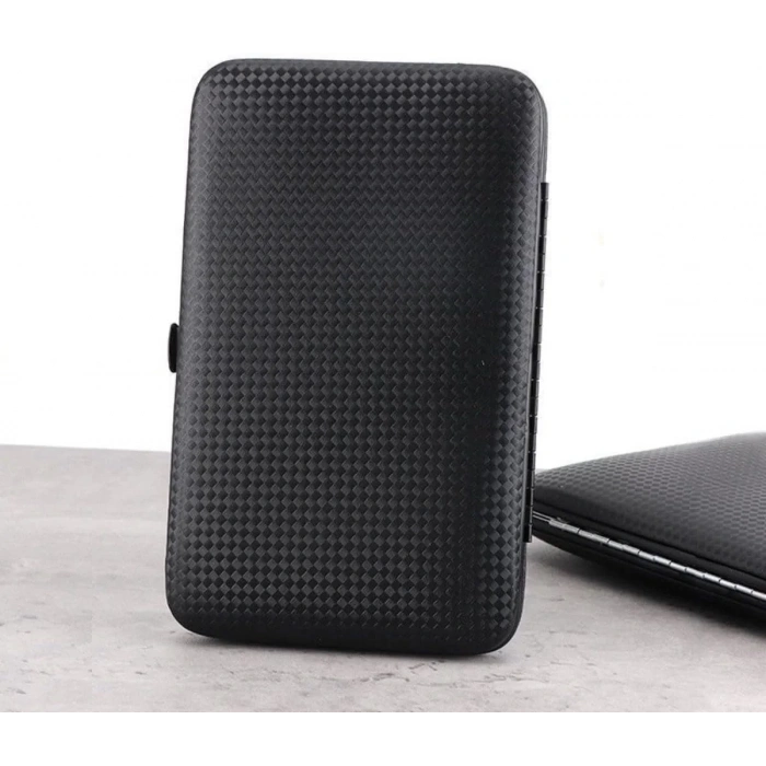 18 Parça Manikür Pedikür Set Kutusu Çelik Deri Çantalı Bakım Seti (5365)