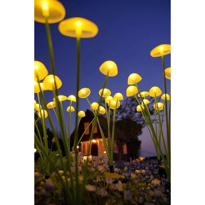 2 Adet Plastik Mantar Solar Bahçe Lambası – Güneş Enerjili LED Dış Mekan Aydınlatma, Otomatik Sensörlü Dekoratif Bahçe Işığı