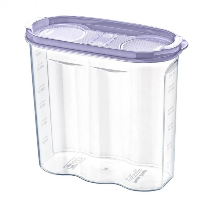 2 Kapaklı Ölçekli Erzak Kuru Gıda Saklama Kutusu Kabı - 1,7 Litre - SA935 (5365)