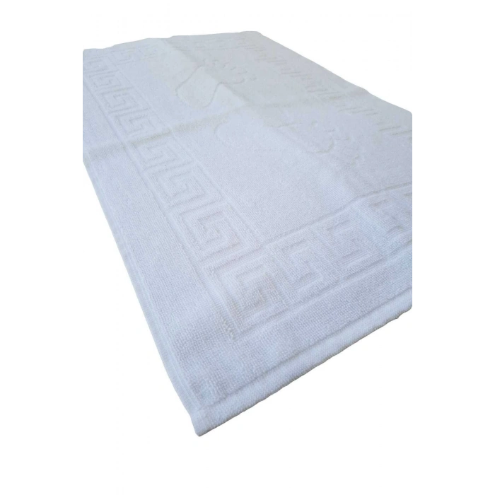 2-Piece Bathroom Mat Set with Footprints, 100% Cotton Bath Towel 50x70 Cm