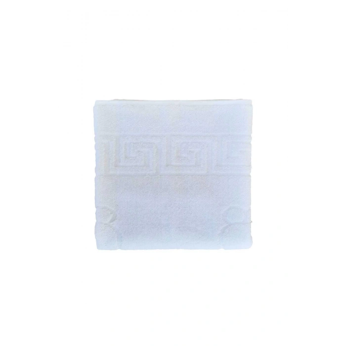 2-Piece Bathroom Mat Set with Footprints, 100% Cotton Bath Towel 50x70 Cm