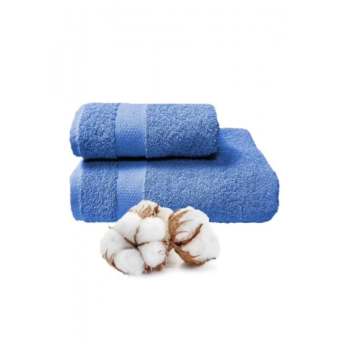 Комплект из 2-х полотенец для ванной комнаты, 100% хлопок, Dry Mavi