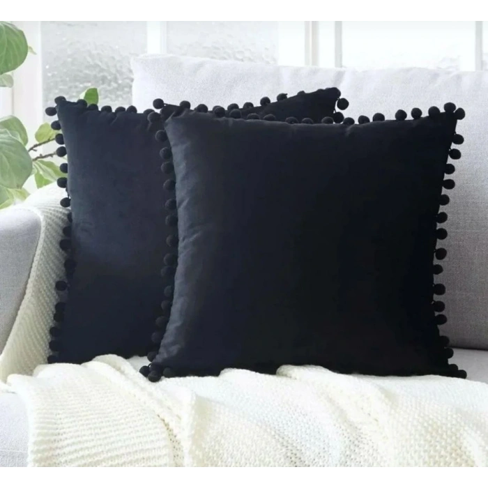 2li ponponlu kırlent kılıf seti 40 x 40