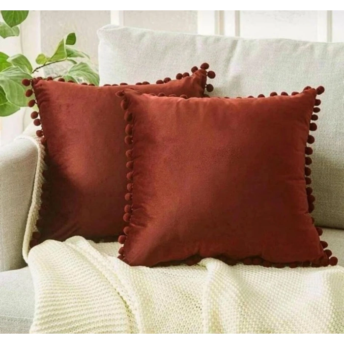 2li ponponlu kırlent kılıf seti 40 x 40