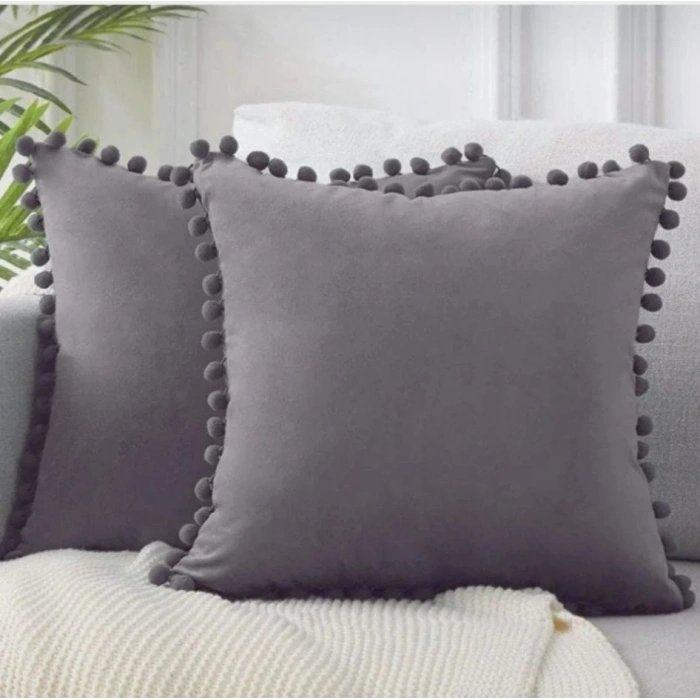 2li ponponlu kırlent kılıf seti 40 x 40