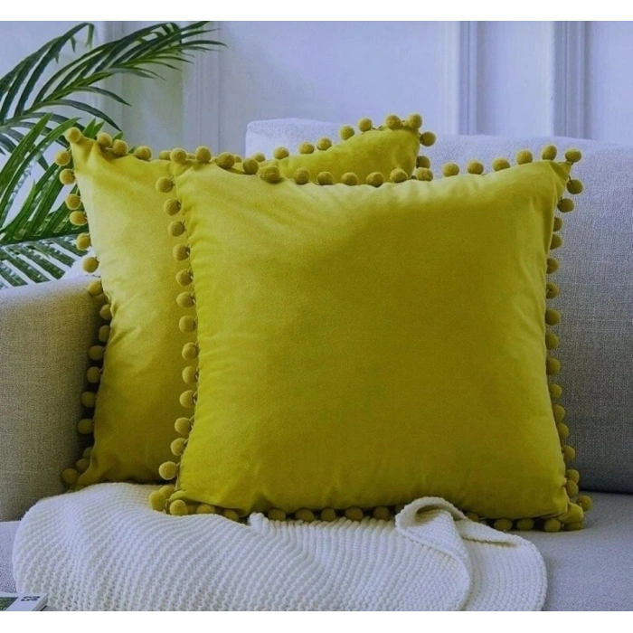 2li ponponlu kırlent kılıf seti 40 x 40