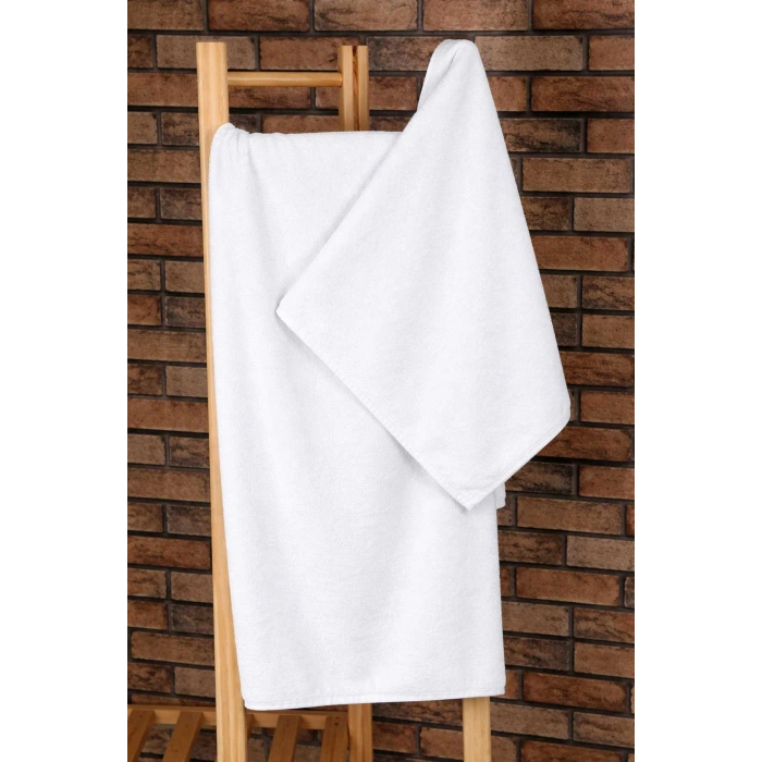 2 Parça %100 Pamuklu Soft Lüx Banyo Havlu Seti Beyaz