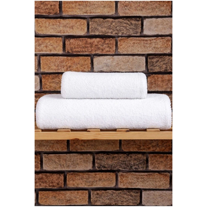 2 Parça %100 Pamuklu Soft Lüx Banyo Havlu Seti Beyaz