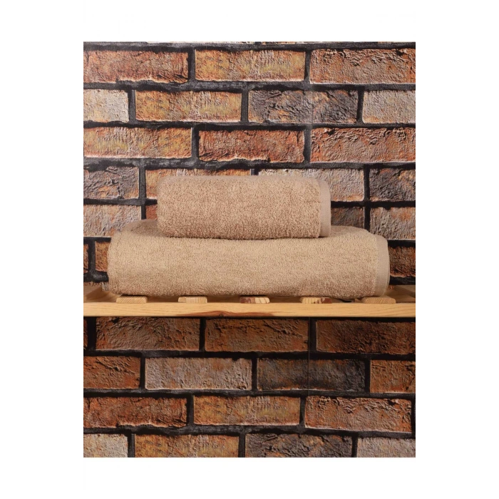 2 Комплект мягких роскошных банных полотенец 100% хлопок, кофе