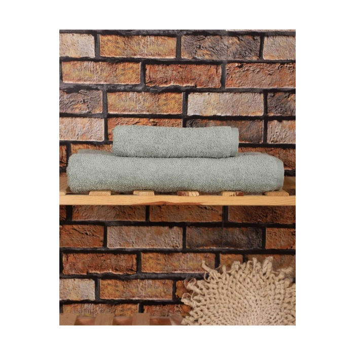 Набор из 2 частей 100% хлопковые мягкие люксовые банные полотенца Зеленый