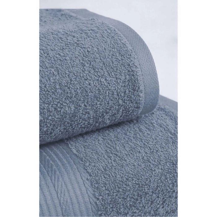 2 Parça Battal Lüks Premium Banyo Spa Havlu Takımı 90x170 Cm İndigo