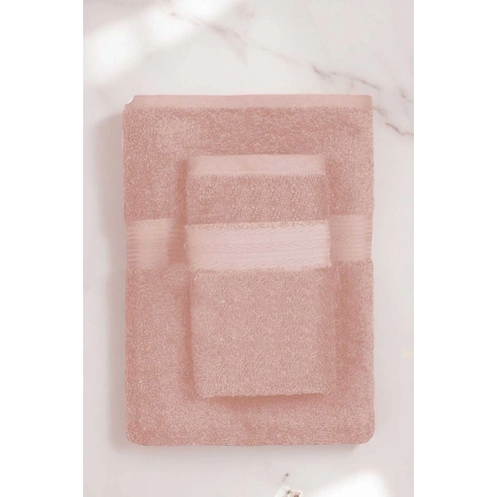 2-х предметный роскошный премиум набор банных полотенец для спа 90x170 см Лососевый