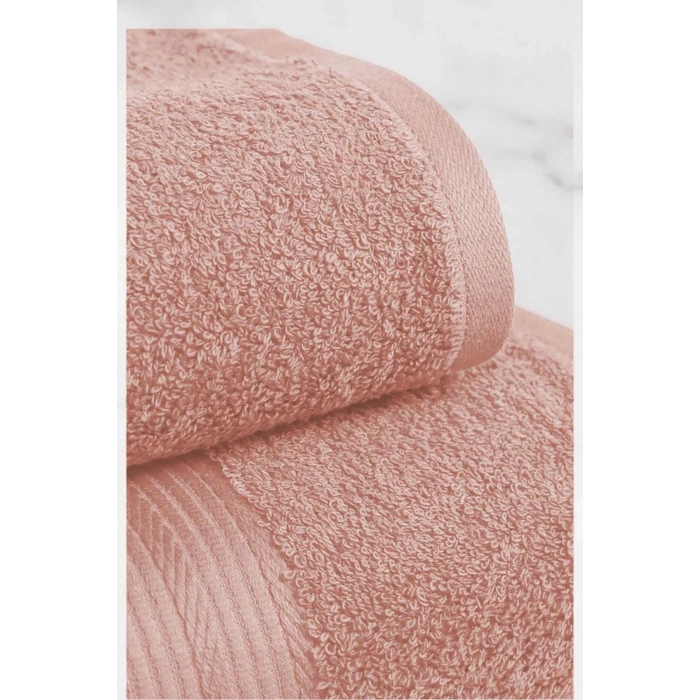 2-х предметный роскошный премиум набор банных полотенец для спа 90x170 см Лососевый