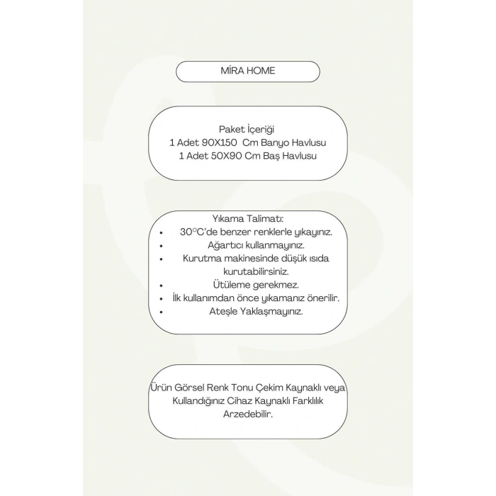 2 Parça Jakarlı Banyo Havlu Takımı %100 Pamuklu 90x150 Cm Arden Gri