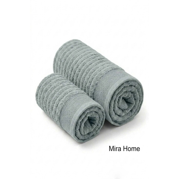 2 Parça Pamuklu Banyo ve El Yüz Havlu Seti Şeyda Yeşil