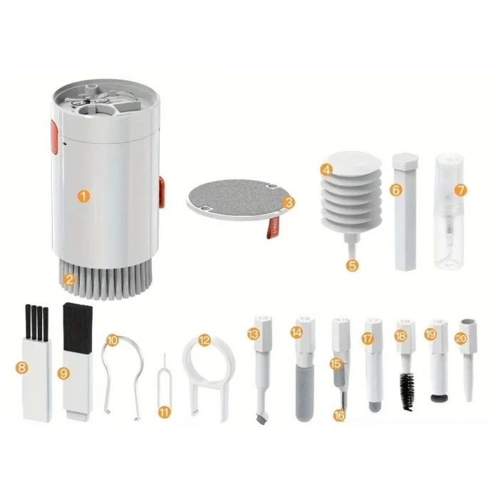 20 Parça Çok Fonksiyonlu Bilgisayar Temizleme Seti Klavye Cep Telefonu Kablosuz Kulaklık Temizleme Kalemi Toz Alma Multi Temizlik Kiti 20in1 (5365)