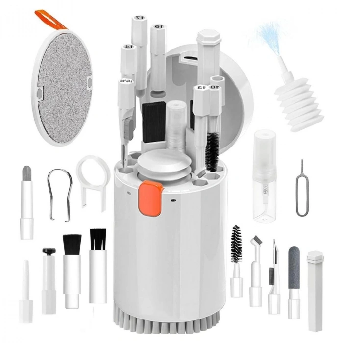 20 Parça Çok Fonksiyonlu Bilgisayar Temizleme Seti Klavye Cep Telefonu Kablosuz Kulaklık Temizleme Kalemi Toz Alma Multi Temizlik Kiti 20in1 (5365)