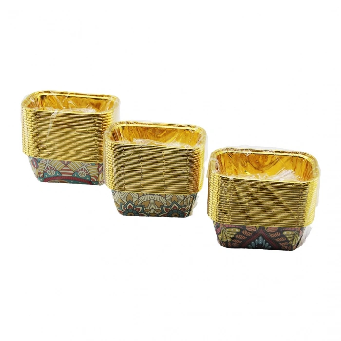 20 PCS GOLD - FOLYOLUDİKDÖRTGEN - KALIN MUFFİN KAĞIT KEK KAPSÜLÜ (5365)