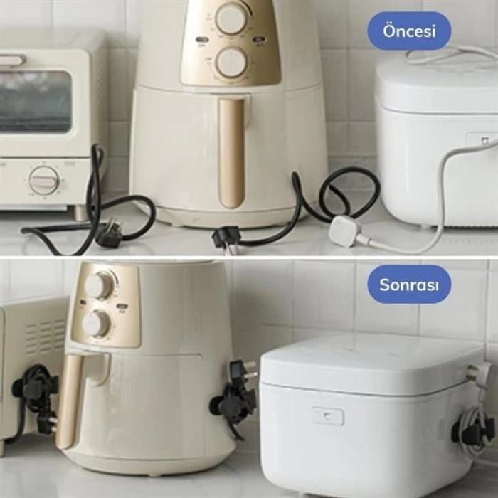 2li Kablo Tutucu Silikon Kordon Sarıcı Kablo Yönetici Klips (5365)