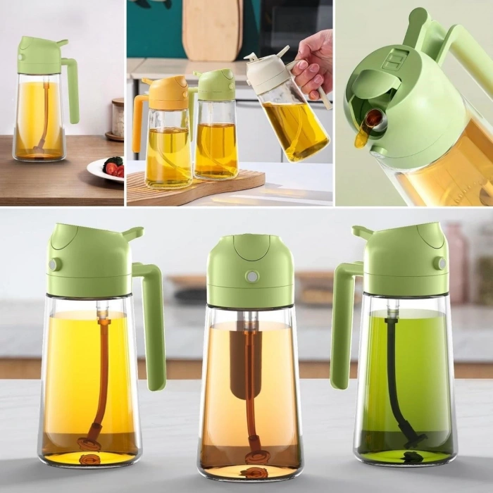 2si 1arada Yağ Dökücü ve Spreyli Yağdanlık Cam Yağ Püskürtücü (5365)