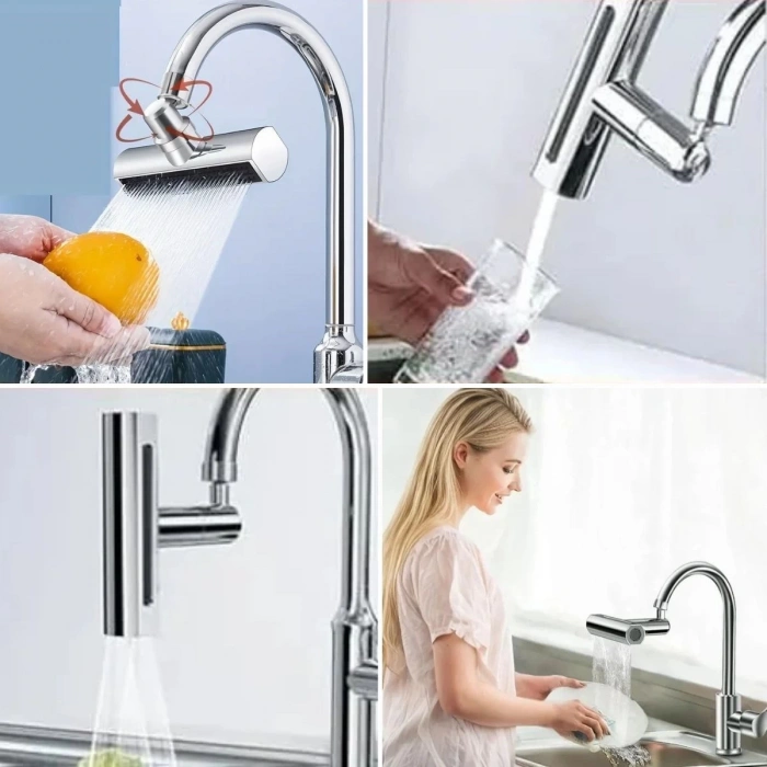 3 Farklı Modlu Çok Amaçlı Musluk Adaptörü Evrensel Musluk Başlığı Şelale Musluk (5365)