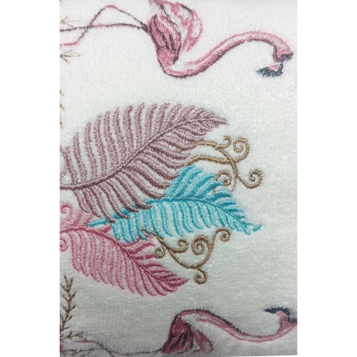 3 Lü Renkli Kuğu Nakışlı Su Taşı Kenar İşlemeli Havlu Seti 50X90 Cm