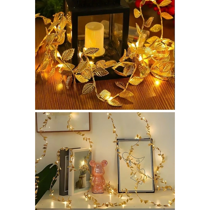 3 Metre Yaldızlı Gold LED Işık – Dekoratif Ortam ve Yılbaşı Aydınlatması