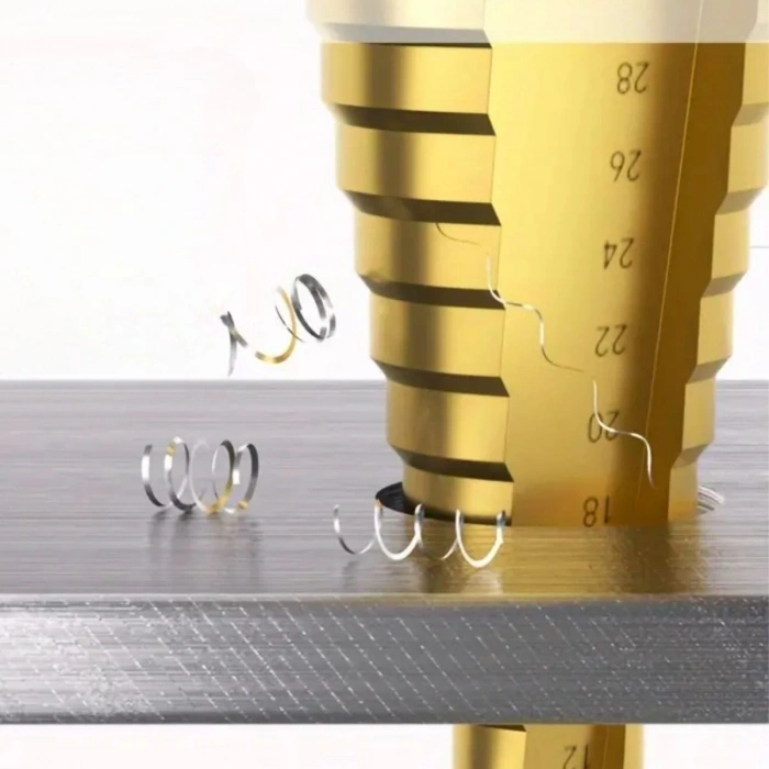 3 Piece Step Drill Bit Stainless Steel Tip Aluminum Sheet Iron Drilling Set (5365)