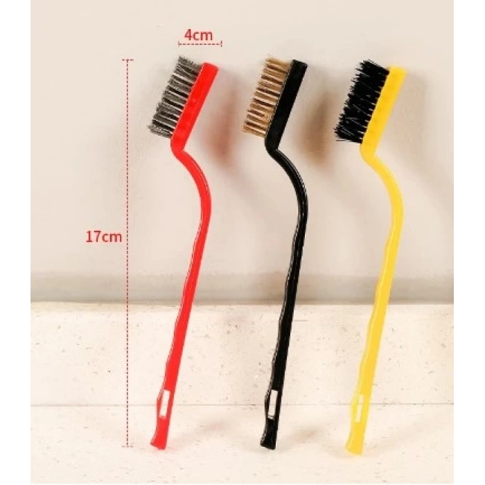 3 Parça Tel Fırça Detaylı Temizlik Seti (5365)