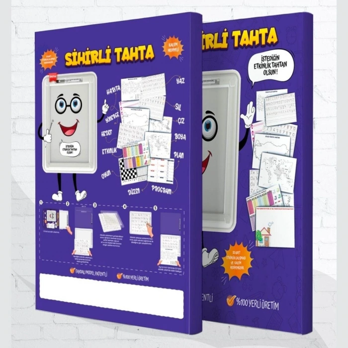 32 Farklı Etkinlikli Kalem ve Silgi Hediyeli Eğitici Sihirli Etkinlik Tahtası (5365)
