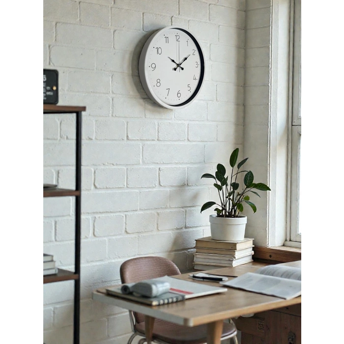 36 Cm Beyaz Dekoratif Duvar Saati