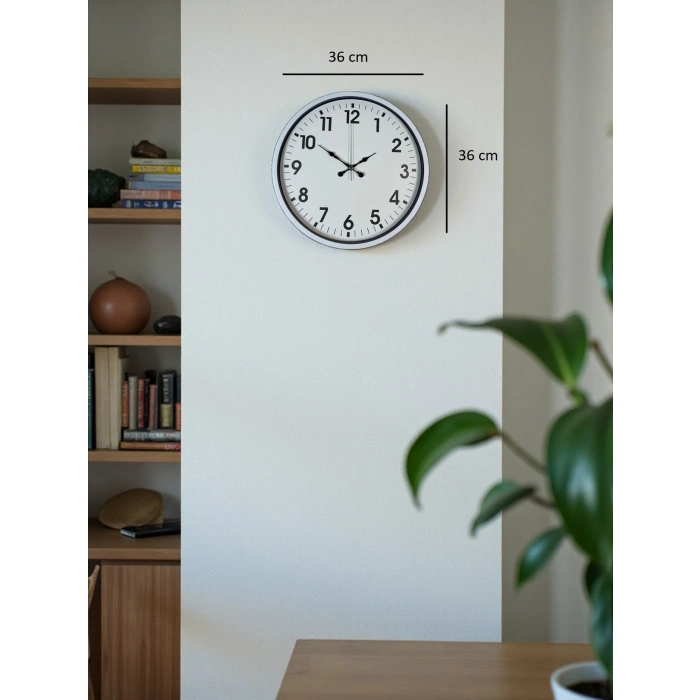 36 Cm Beyaz Dekoratif Duvar Saati