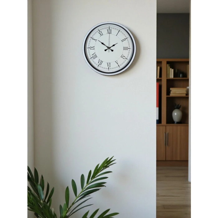 36 Cm Beyaz Roman Rakamlı Duvar Saati