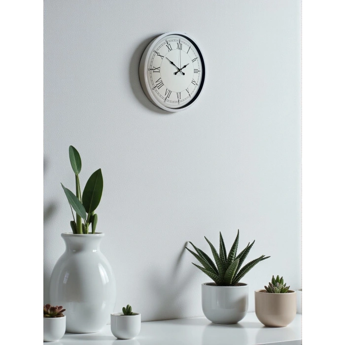 36 Cm Beyaz Roman Rakamlı Duvar Saati