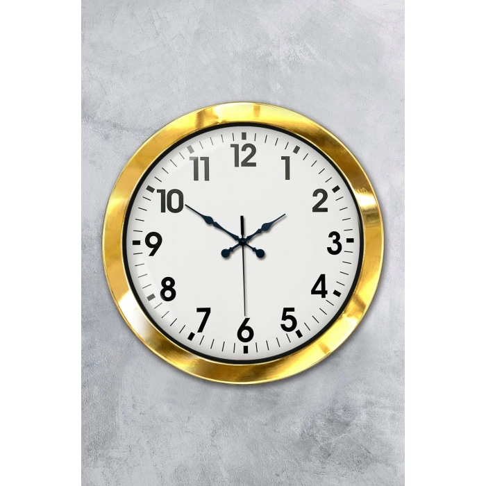 36 cm Gold Metal Standart Duvar Saati