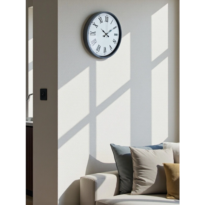 36 Cm Gri Roma Rakamlı Duvar Saati