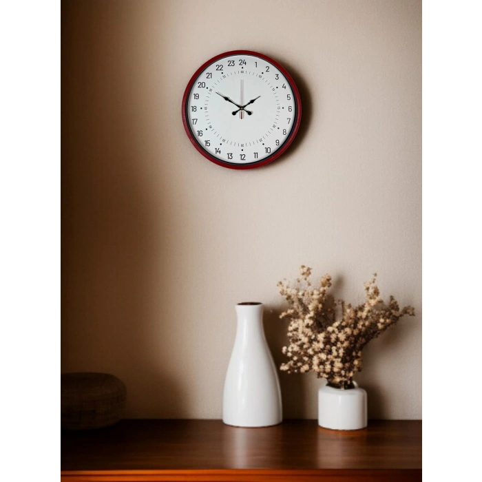36 Cm Red 24-Hour Indicator Special Design Wall Clock