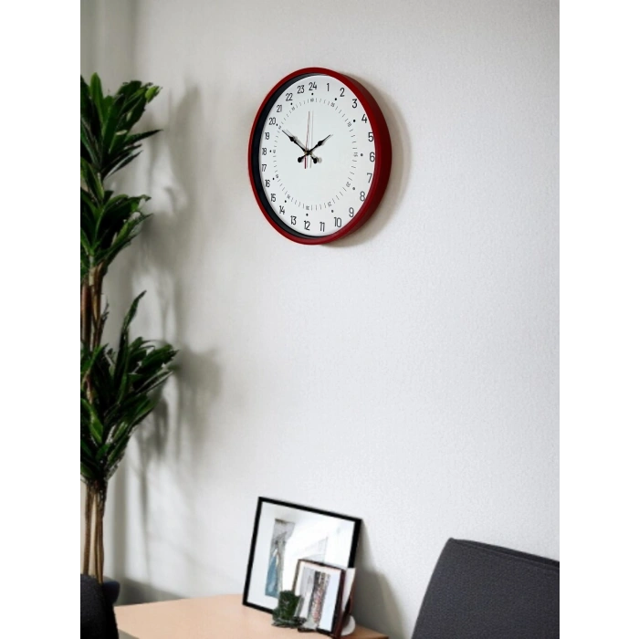 36 Cm Red 24-Hour Indicator Special Design Wall Clock